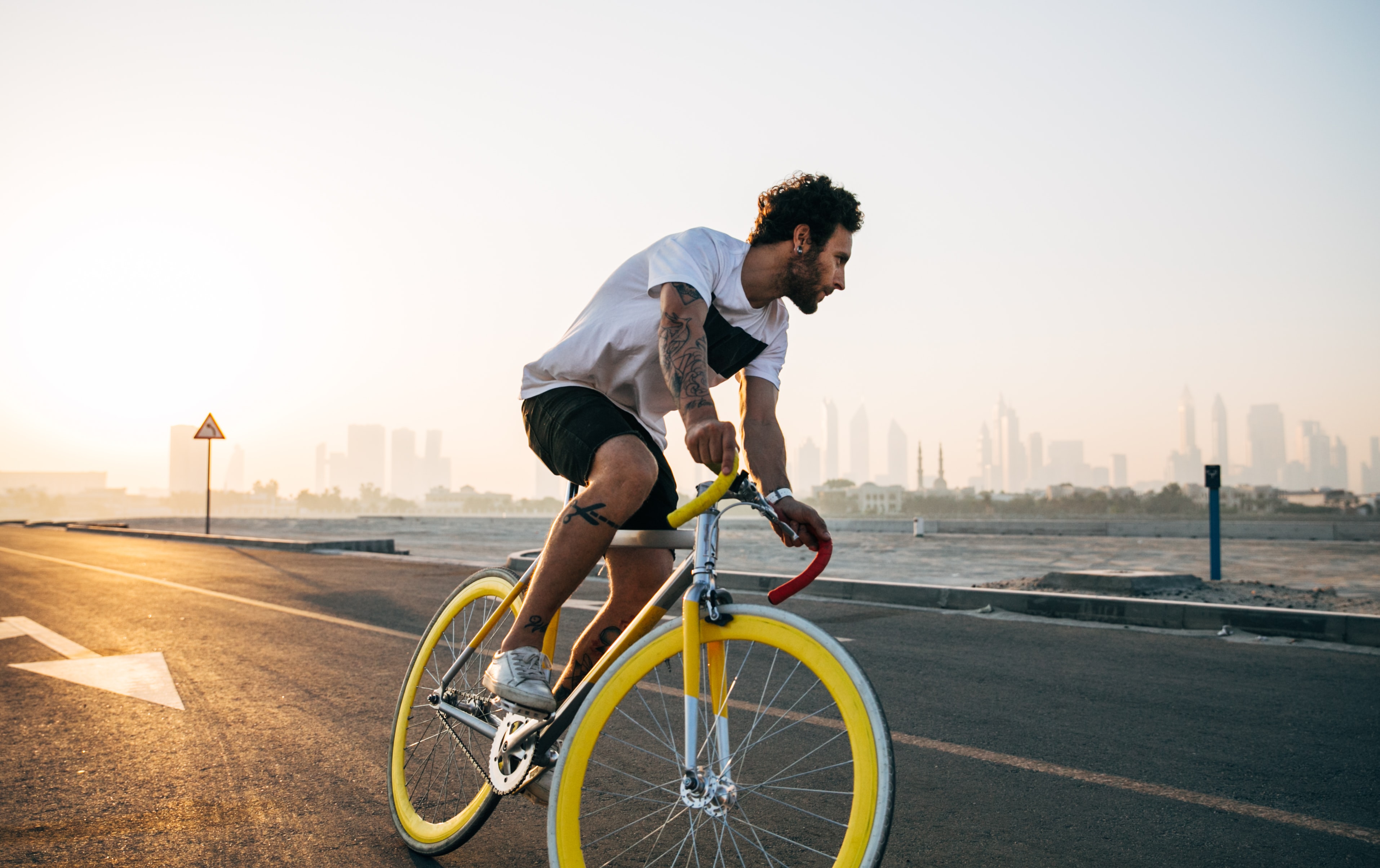 man riding a bike